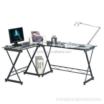 Bureau d&#39;ordinateur de lunettes de mobilier de bureau noir moderne